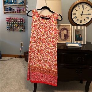 Jude Connally Floral Mini Dress in Pink and Gold, size medium